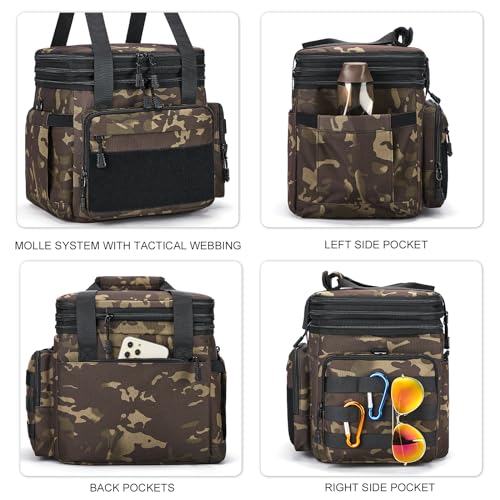 Gafetrey Tactical Lunch Box for Men, Insulated Bag Adult, Thermal Lunchbox Leakproof Waterproof Cooler Bag, Dual Compartme...