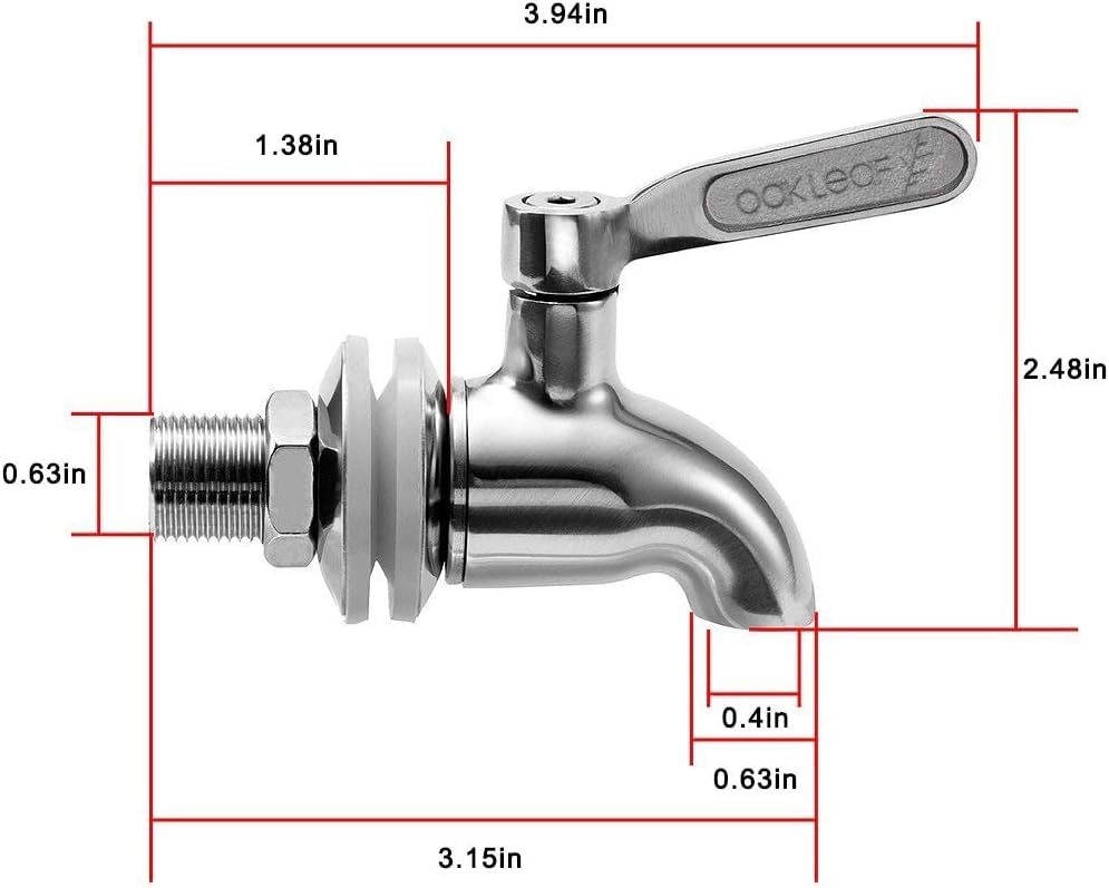 Beverage Dispenser Replacement Spigot,Oak Leaf Stainless Steel Spigot Polished Finished, Dispenser Replacement Faucet