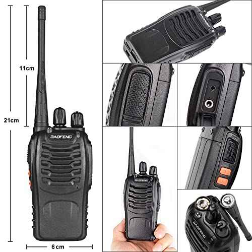 Baofeng Walkie Talkies bf-888s Two-Way Radios Long Range Rechargeable Interphone for Adults Professional Handheld UHF Communicator 6 Pack Walky Talky Set with Earpiece,Li-ion Battery and Charger