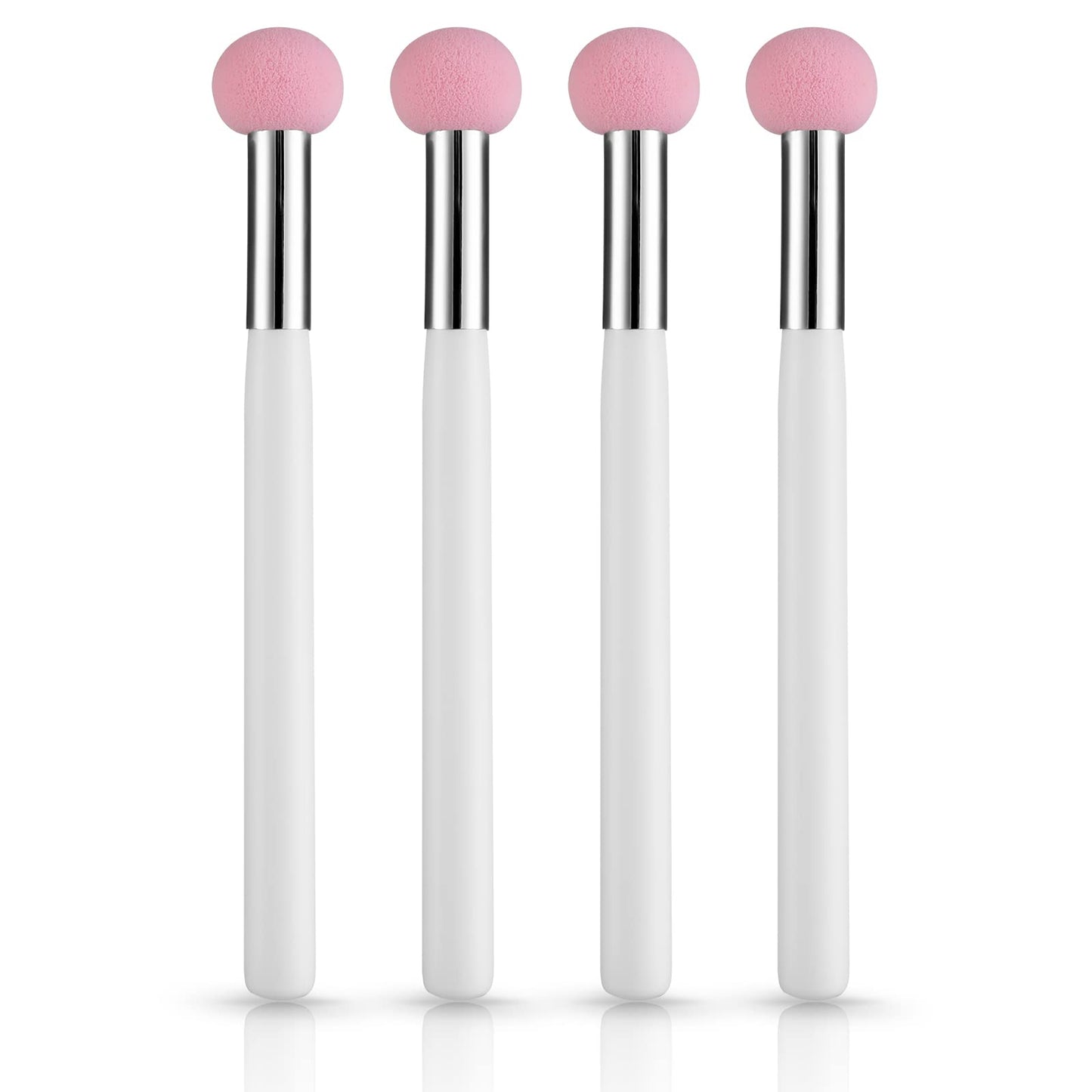 Sibba Foundation Brushes 4 PCS Makeup Setting Powder Blush Beauty Techniques Sponge Angled Stick Liquid Concealer Cream Nose Face Contour Make Up Loose Powder Puff Under Eyeline Set Pressed Blending