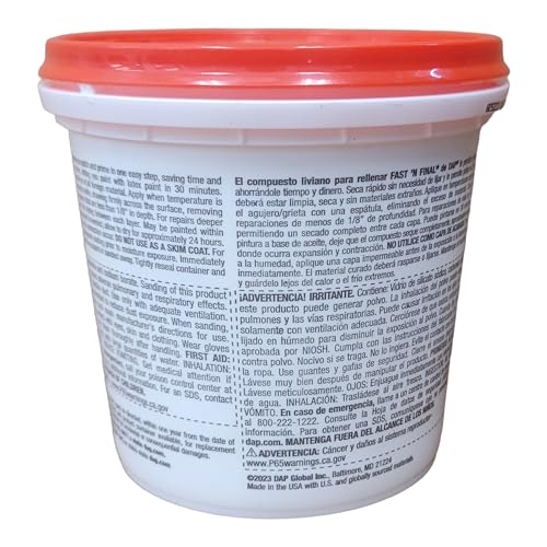 DAP Fast 'N Final Ready to Use White Lightweight Spackling Compound 1 qt.