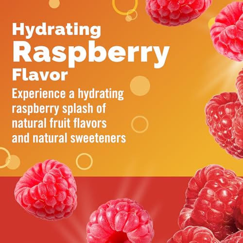Emergen-C Hydration+ Sports Drink Mix With Vitamin C (18 Count, Raspberry Flavor), Electrolyte Replenishment, 0.33 Ounce P...