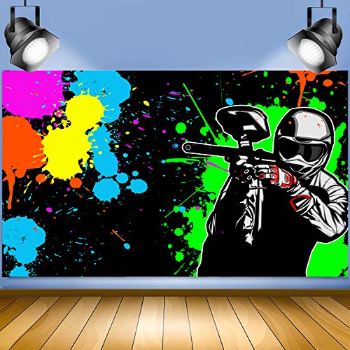 Shooting Game Backdrop FHZON 5x3ft Mess Splatter Art Party Colorful Graffiti Background for Photograph Theme Party Gaming ...