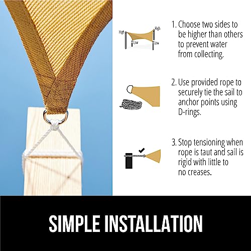 GORILLA GRIP Heavy Duty Sun Shade, UV Protection Fade Tear and Rust Resistant Rectangle Sunshade Canopy, Curved Edges Bloc...