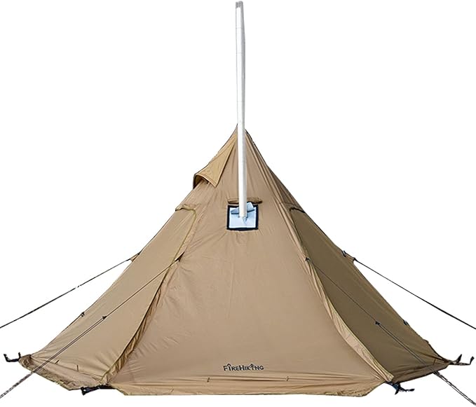 FIREHIKING Camping Hot Tent 2-4 Person Teepee Tent with Stove Jack for Backpacking Hunting 11'6" x 6'11" | with Stove Jac...