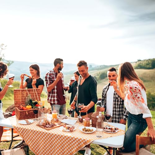 +gardenlife - Folding Table 6ft | Heavy Duty Plastic Event Table with Carrying Handle | No Assembly Required | Portable wi...