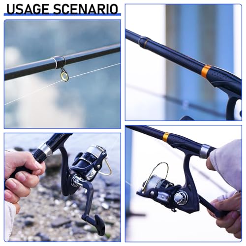 Telescopic Fishing Rod and Reel Combo Kit, 2PACK 6.9FT Carbon Fiber Collapsible Rods, Spinning Reels, Lures and Carrier Ba...