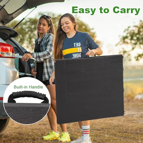 Tangkula 5FT Folding Table, Indoor Outdoor Foldable Plastic Table with HDPE Tabletop, Sturdy Metal Fame, Carrying Handle, ...