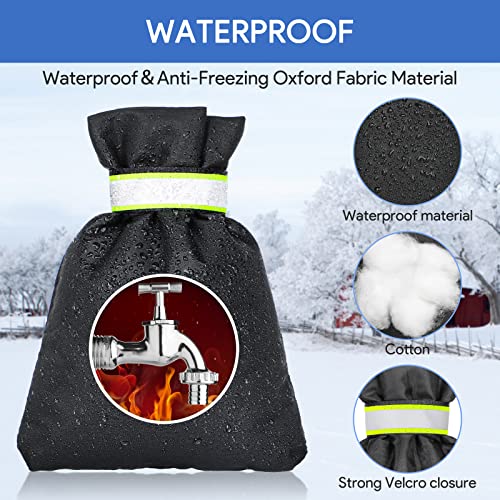 DELUX Outdoor Faucet Covers for Winter 9.05" H X 6.89" W 2 Pack, Outside Garden Faucet Socks for Freeze Protection, Reusab...