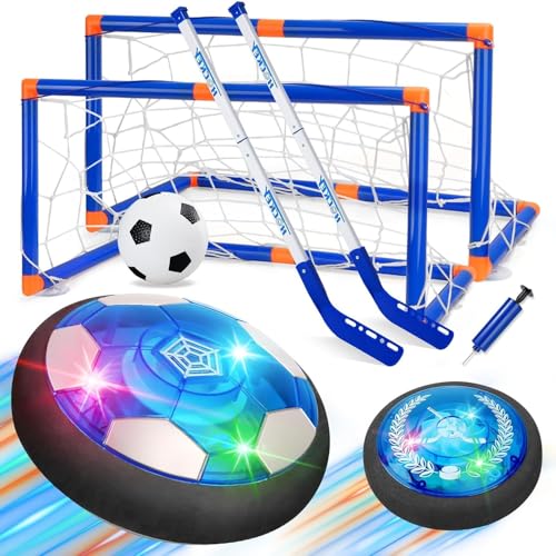 Nazano 3-in-1 Hover Soccer Ball, Kids Toddler Hockey Set with LED Lights,Indoor Outdoor Toys for Kids, Soccer Gift for Boy...