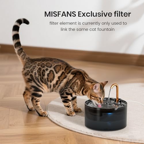 Misfans S003,S005 Exclusive 24 set Cat Fountain Filter Replacement, 24 Pack Filters and 24 Pack Sponges, Only for Item Mod...