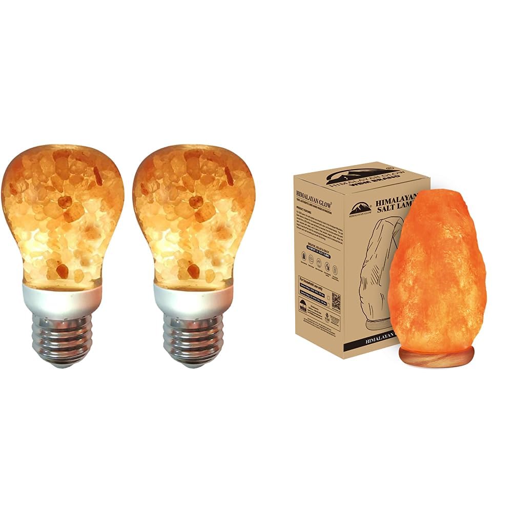Himalayan Glow Salt Light Bulbs (Pack of 2) Salt Lamp with Dimmer Switch