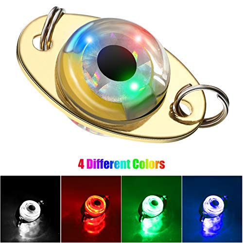 Skylety LED Fishing Lures Lighted Fishing Spoons Underwater Flasher Bass Halibut Saltwater Trolling Deep Drop LED Lighted ...