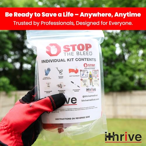 iThrive Medical - Stop The Bleed Trauma Kit - Bleeding Control Kit with CAT Tourniquet & Trauma Shears - Emergency First A...