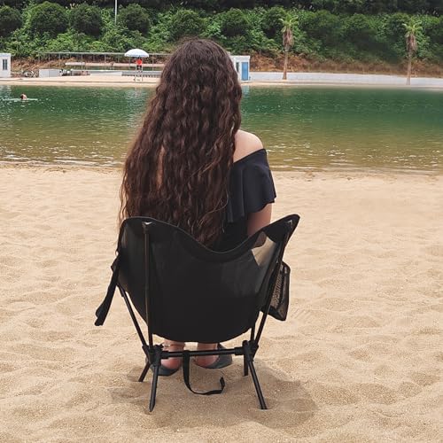 WTVIDAS Camping Beach Chairs 2 Pack,Compact Backpacking Chairs,Full Breathable Mesh,Ultralight Aluminum Camp Chairs for Ba...