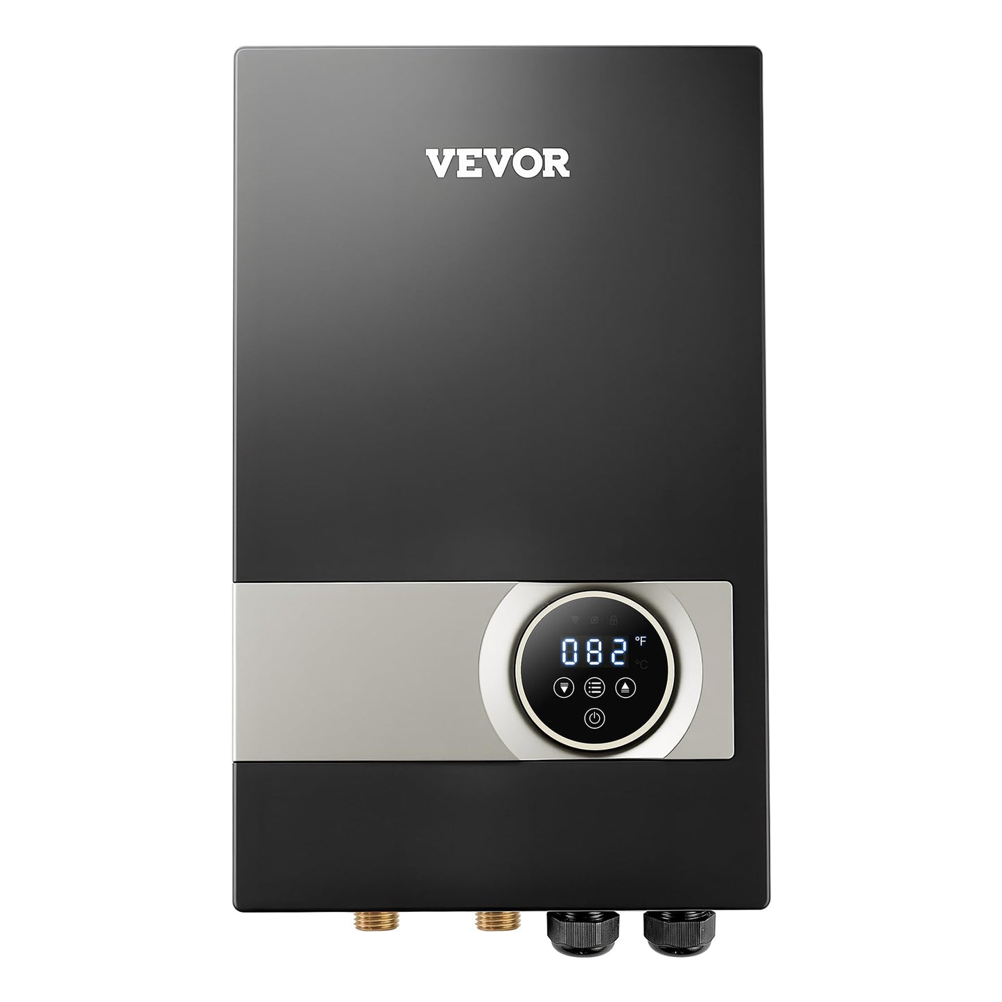 VEVOR Tankless Water Heater Electric, 27KW 240V Black Instant Water Heater, LCD Touch Screen, Digital Temperature Display, Child Security Lock, On Demand for Bathroom, Kitchen, Shower, Mall, Salon