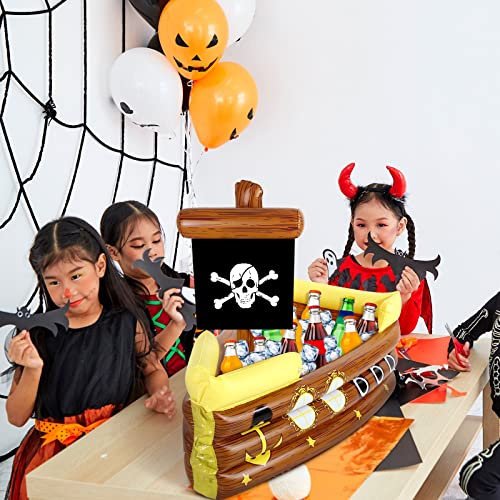 Zhanmai Inflatable Pirate Ship Drink Cooler Inflatable Serving Bar Food Container for Summer Carniva Mardi Gras Pirate Bir...