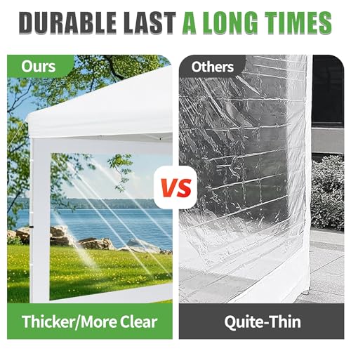 Clear Canopy Sidewalls Compatible with Ozark Trail 10' x 10' Instant Straight Leg Canopy Frame, Canopy Cover ONLY,(White)