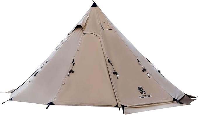 OneTigris Northgaze Canvas Hot Tent with Stove Jack, Windproof, Fire Retardant, Durable 4 Season Camping Pyramid Teepee Te...