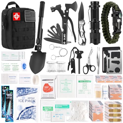 DLMD 320 PCS Survival Kits First Aid Kit, Gifts for Men Christmas Him Dad, Survival Gear and Equipment with Tactical Molle...