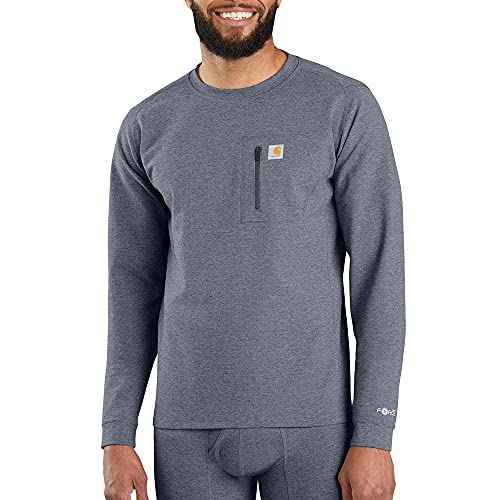 Carhartt Men's MBL110 Base Force¢ç Heavyweight Base Layer Crew - X-Large Tall - Navy Heather