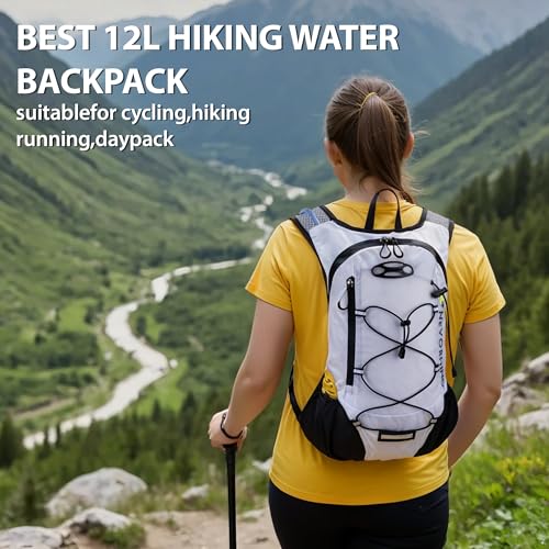 Lightweight Hydration Backpack, Running Backpack with 2L Water Bladder, Hydro Water Daypack for Cycling Hiking Rave for Me...