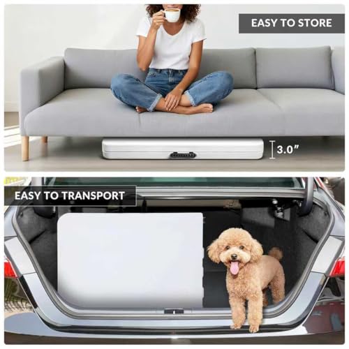 Aoeiye 4ft Folding Table Plastic Fold in Half w/Handle Heavy Duty Portable Indoor Outdoor for Garden Party Picnic Camping ...