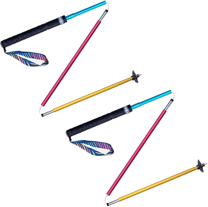 AONIJIE 2 PCS Folding Ultralight Trekking Poles with Extended Non Slip EVA Handle for Quick Locking, Shock Absorbing, Ligh...