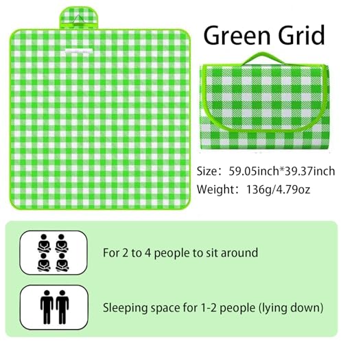 EIYNIY Large Picnic Blanket Waterproof and Sand Proof -59x39 inch Large Outdoor Beach Mat, Portable Foldable Blanket, Suit...