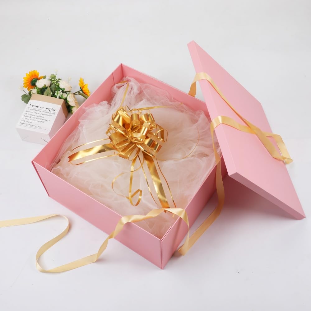 Extra Large Gift Box with Lid 20x20x10 Inches, Large Pink Gift Box Giant Gift Boxes with Lids for Presents Packaging for Birthday Surprise, Christmas, Anniversaries, Wedding Party