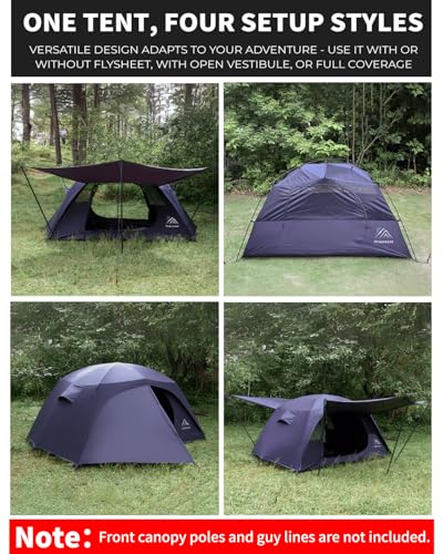 Camping Tent 2 Person,Ultra Large Capacity, 20D Nylon, Lightweight 3 Season Backpacking Tent 2 Person, PU3000mm, Free Stan...
