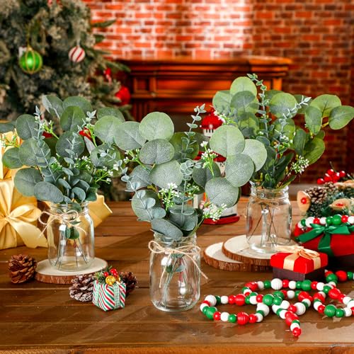 XunYee 10 Set Mason Jar Table Centerpiece with Flower Mason Jar Flower Centerpiece Vases Decor for Engagement Party Bridal...