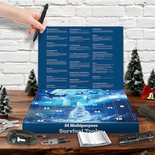 AWHETIE Survival Kit Advent Calendar 2025 Adult Teen,24 Days Christmas Countdown Advent Calendar for Men,Cool Gadgets 2025...