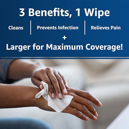 Dermoplast Wound Wipes, Medicated Antiseptic Wipes, First Aid Cloths, Analgesic for Minor Cuts, Scrapes and Burns on The G...