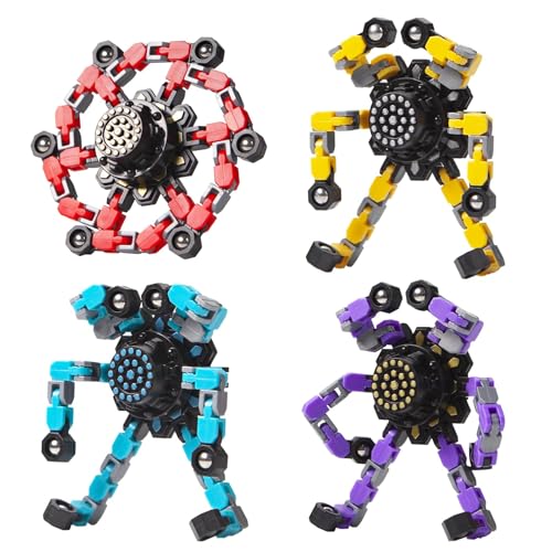 Transformable Fidget Spinners Toys 4 Pcs for Kids and Adults Stress Relief Sensory Toys for Boys and Girls Age 8-13 Finger...