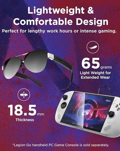 Lenovo Legion Glasses Gen 2 - Micro-OLED Personal Wearable Monitor for Gaming & Movies, FHD 120Hz Plug-and-Play Display fo...
