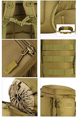 VanBasic Hiking Backpack 70L Large 85L Tactical Backpack MOLLE Military Trekking Rucksack Black