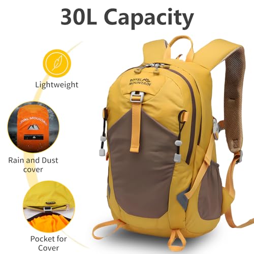ROYAL MOUNTAIN Hiking Backpack 30L Foldable Travel Daypack For Women Men,Camping Daypack Backpacks Lightweight,Durable Hik...