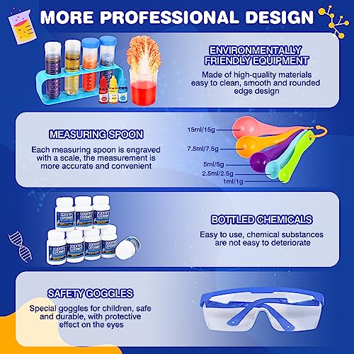 Science Kit for Kids,80 Science Lab Experiments,Scientist Costume Role Play STEM Educational Learning Scientific Tools,Bir...