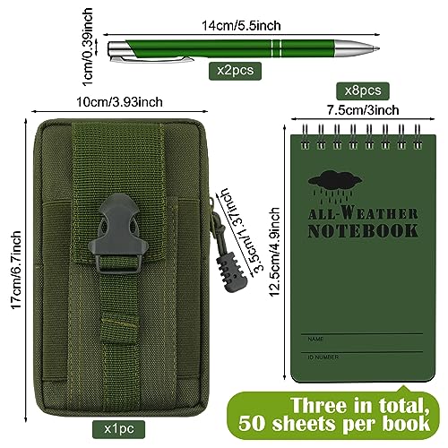 Eaasty Waterproof Notebook and Pen Set 3 x 5 Inch Pocket Tactical Notebook with 1 Metal Weatherproof Pen and 1 Fabric Cove...
