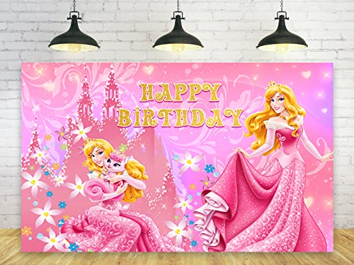 Princess Backdrop for Birthday Party Decorations, Princess Aurora Background for Baby Shower Party Cake Table Decorations ...