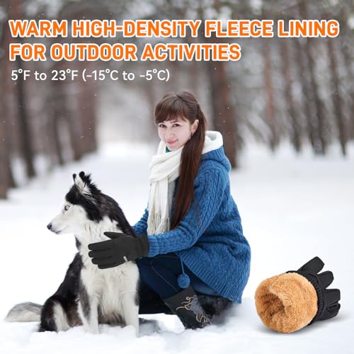 ihuan Winter Gloves for Men Women, Waterproof Warm Ski Snow Gloves Cold Weather, Thermal Touchscreen Skiing, Snowboarding,...