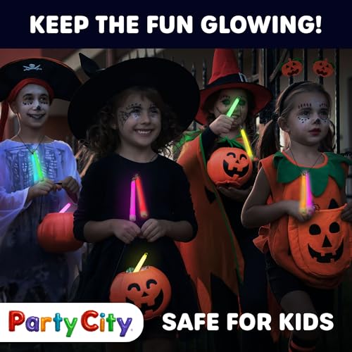 Party City Multicolor Glow Sticks Bulk Pack 6”- 12pk Glow in the Dark Sticks for Kids, Waterproof Camping Survival Ultra B...