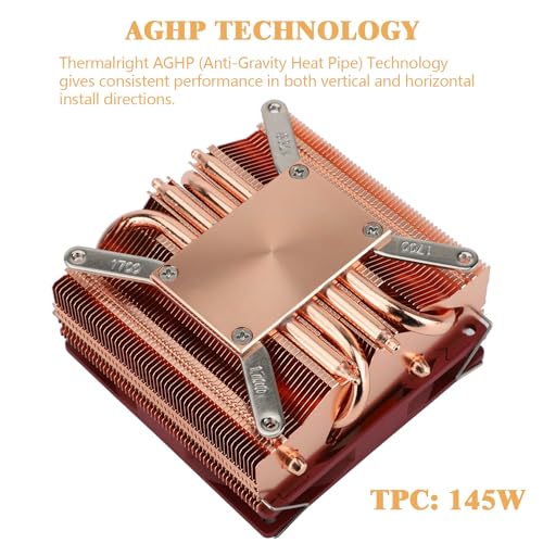Thermalright AXP90-X53 Full Cooper Low Profile CPU Cooler ITX,with 92mm TL-9015R Slim PWM Fan ITX CPU Cooler,AGHP Technolo...
