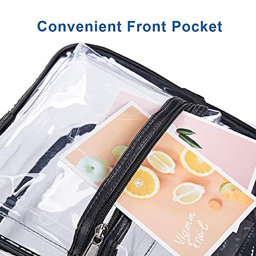 Mini Clear Backpack,Stadium Approved Clear Bag with Front Accessory Pocket, Heavy Duty See Through Backpack for Festivals,...