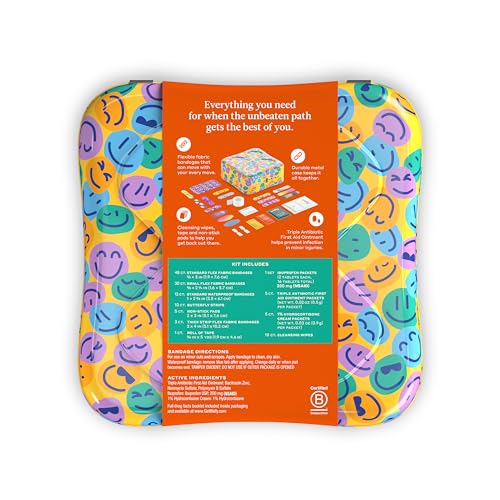 Welly First Aid Kit - Adhesive Flexible Fabric and Waterproof Bandages, Tape and Non-Stick Pads, Butterfly Strips, Single ...