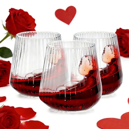 Ciaell 30 Pack Plastic Ribbed Wine Glasses - 14 OZ Thicker Origami Stemless Disposable Wine Champagne Whiskey Unbreakable ...
