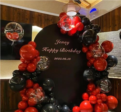 MEBAY Black Gold Red Balloons Garland Arch Kit, 141Pcs Latex Balloons Different Sizes 18 12 10 5 Inch for Party Decoration...