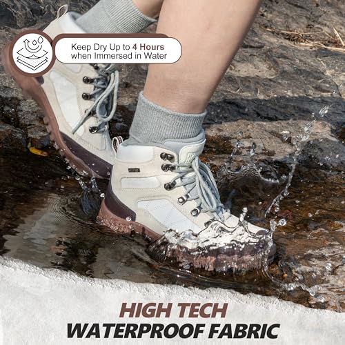 R CORD Womens Hiking Boots Breathable Hiking Boots Womens Waterproof Ankle Support Athletic Outdoor Non-slip Durable Hikin...