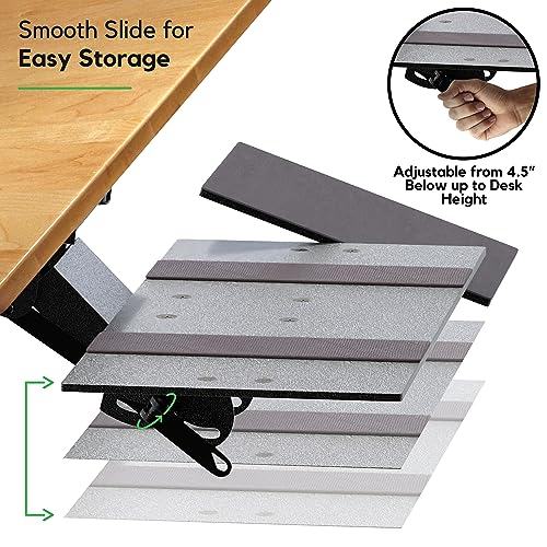 KT1 Ergonomic Keyboard Tray Under Desk - Under Desk Keyboard Tray Slide Out with Adjustable Height and Tilt - Easy to Slid...